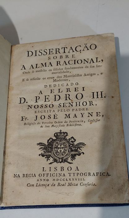 Dissertação sobre a Alma Racional - José Mayne (1778)