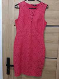 Czerwona koronkowa sukienka Warehouse 38