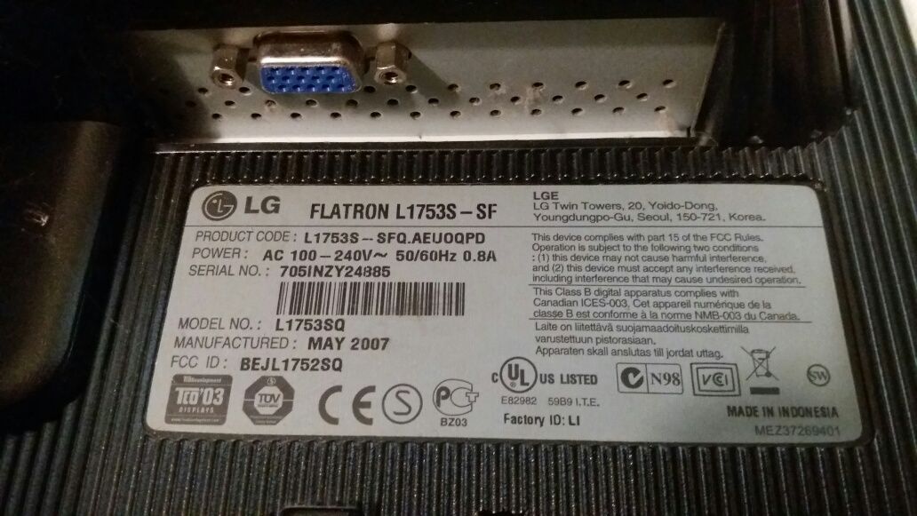 Monitor lg flatron 17