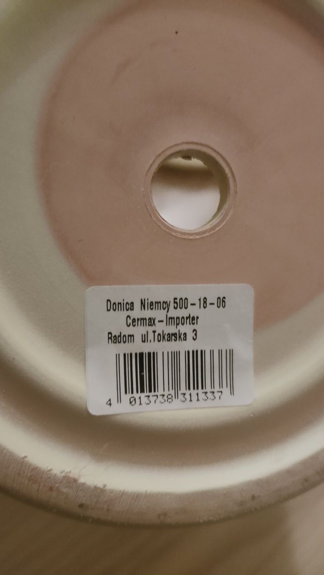 Doniczki ceramiczne osłonki zestaw 2 szt z podstawkami