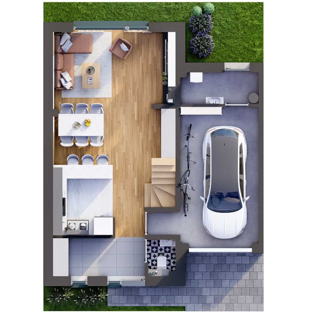 Dom szeregowy 114m² | Okolice Warszawy | Garaż, ogród i taras
