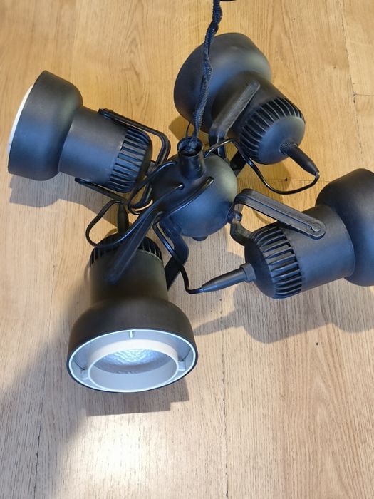 Lampa Wisząca Industrialna Retro POLAM-PIŁA 12.Z.700/4R PRL Vintage