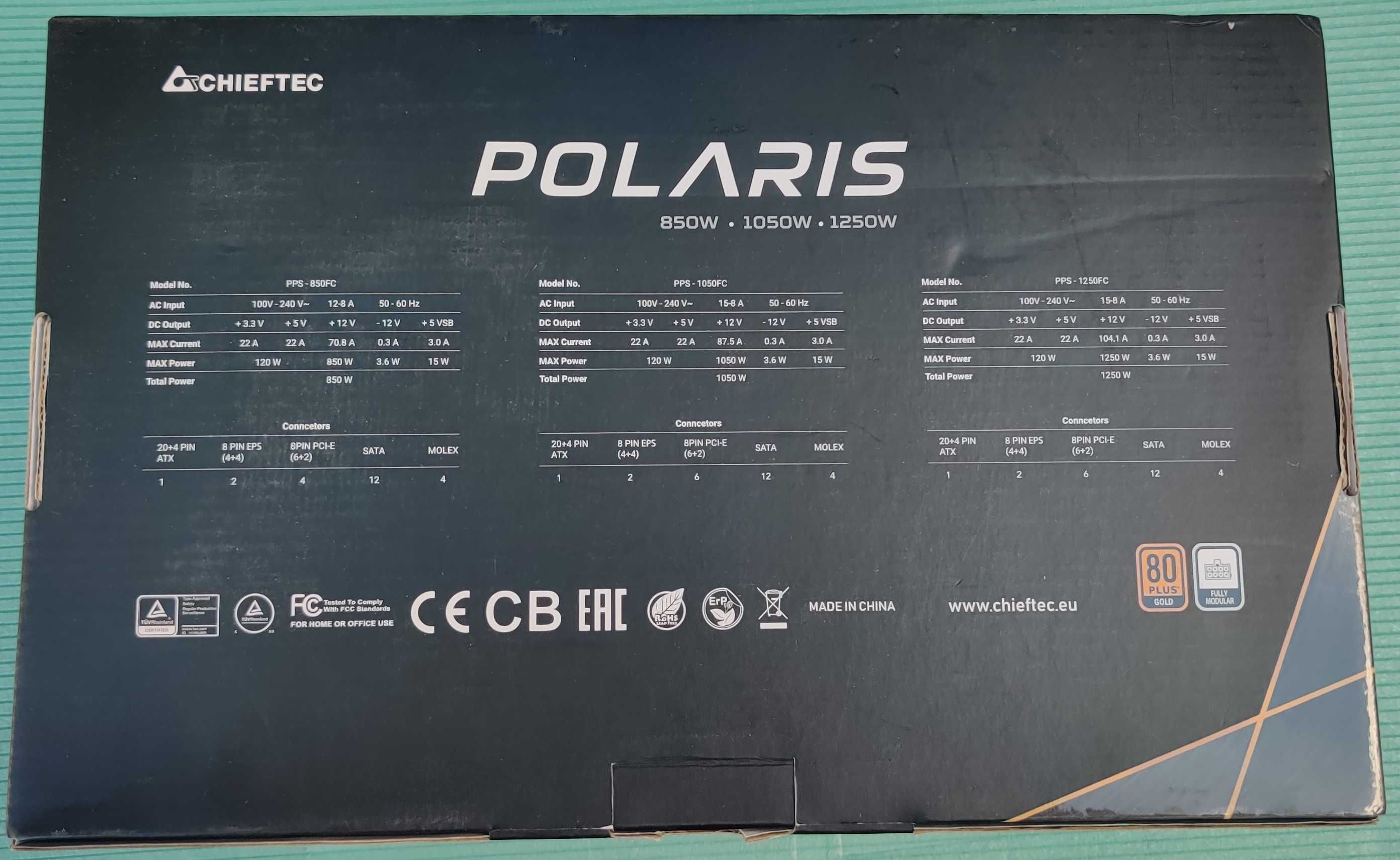 Блок живлення CHIEFTEC POLARIS 1250W PPS-1250FC 80+ Gold (Робочий)