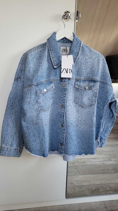 Zara nowa kurtka jeansowa z dżetami 36 S