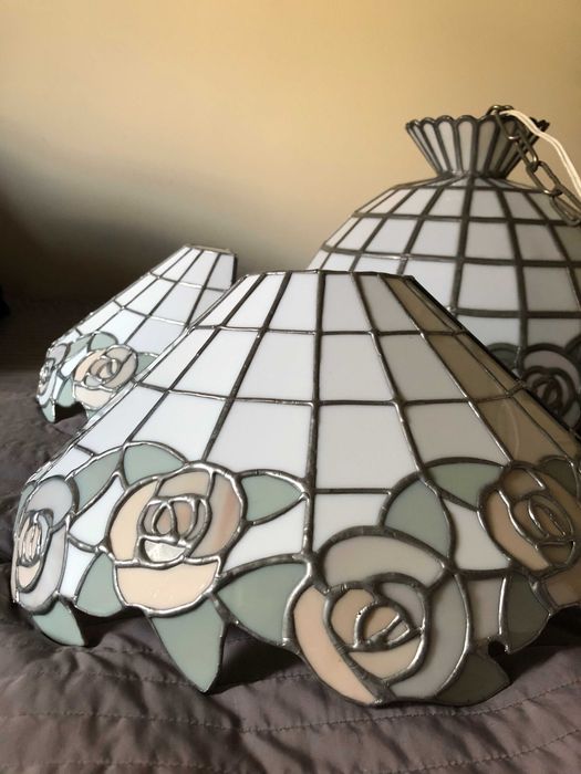 Lampa i trzy kinkiety Tiffany Andrzej Sroka