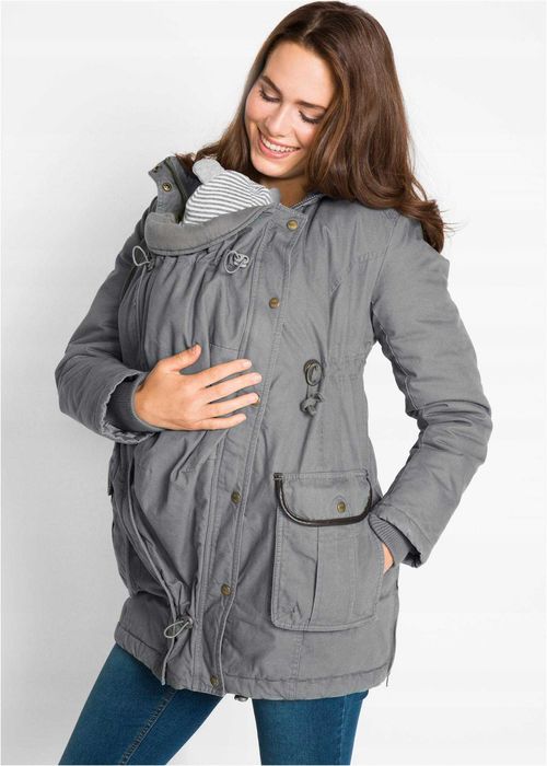 Kurtka ciążowa ocieplana na zimę z wstawką niemowlęcą 42 lub 40