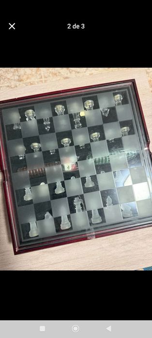 Jogo Xadrez e Damas GLASS TWIN em vidro temperado de última geração