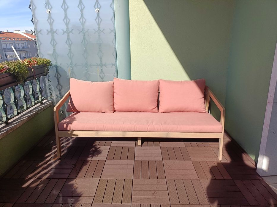 Sofá de jardim Kaela de 3 lugares