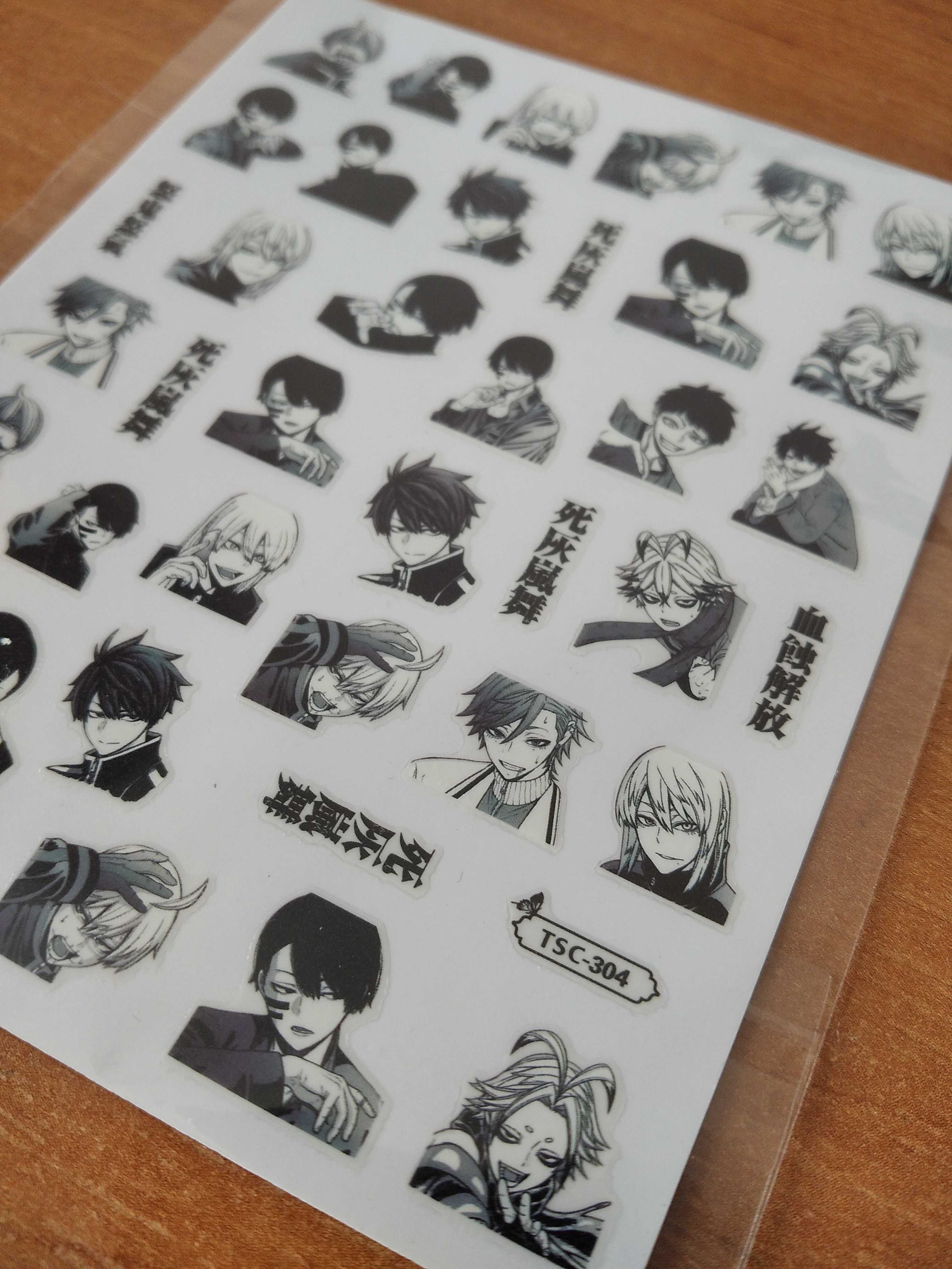 Nails stickers anime boys наклейки на нігті аніме стікери аниме