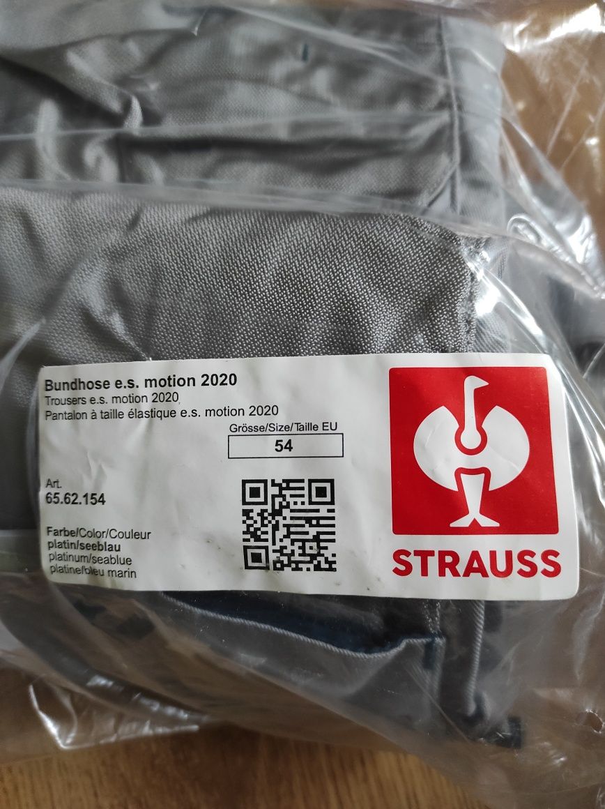 Spodnie robocze Strauss rozmiar 54 szare