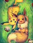 Malowanie po Numerach Pokemon Pikachu Obraz z Ramą