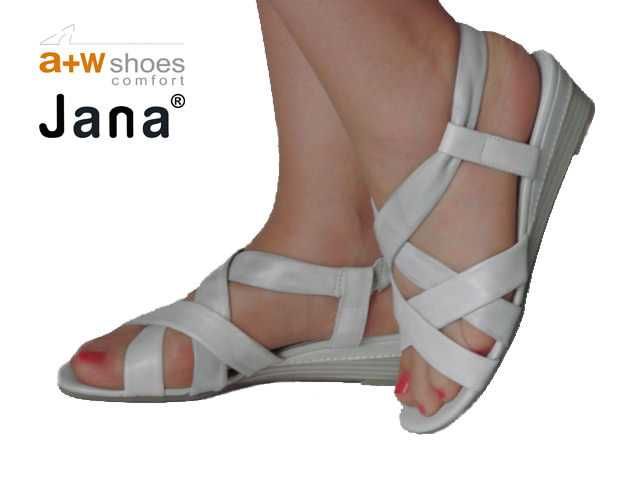 Sandały damskie JANA 28312 skóra offwhite r 38,5