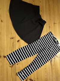 Czarna spódnica i leginsy biało czarne na 140 cm HM
