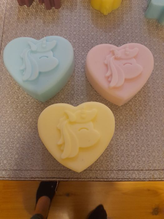 Duże Mydełka serce z jednorożcem