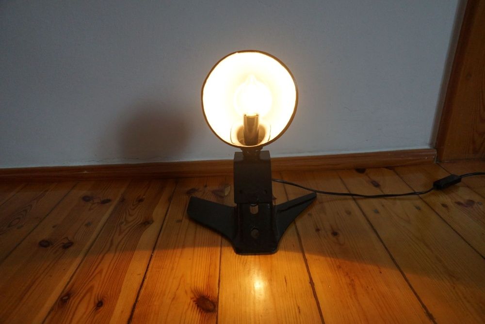 Oryginalna lampa lampka industrialna loft vintage PRL hand made