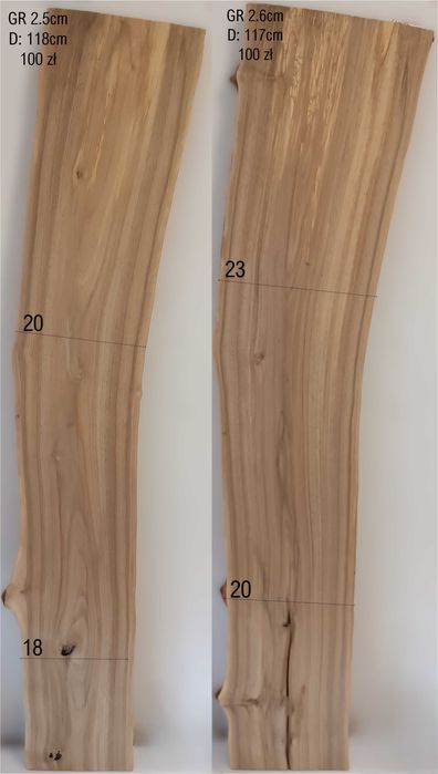 Deski Orzech Włoski/Dąb Po Suszarni i Wstępnej Obróbce 3cm grubość