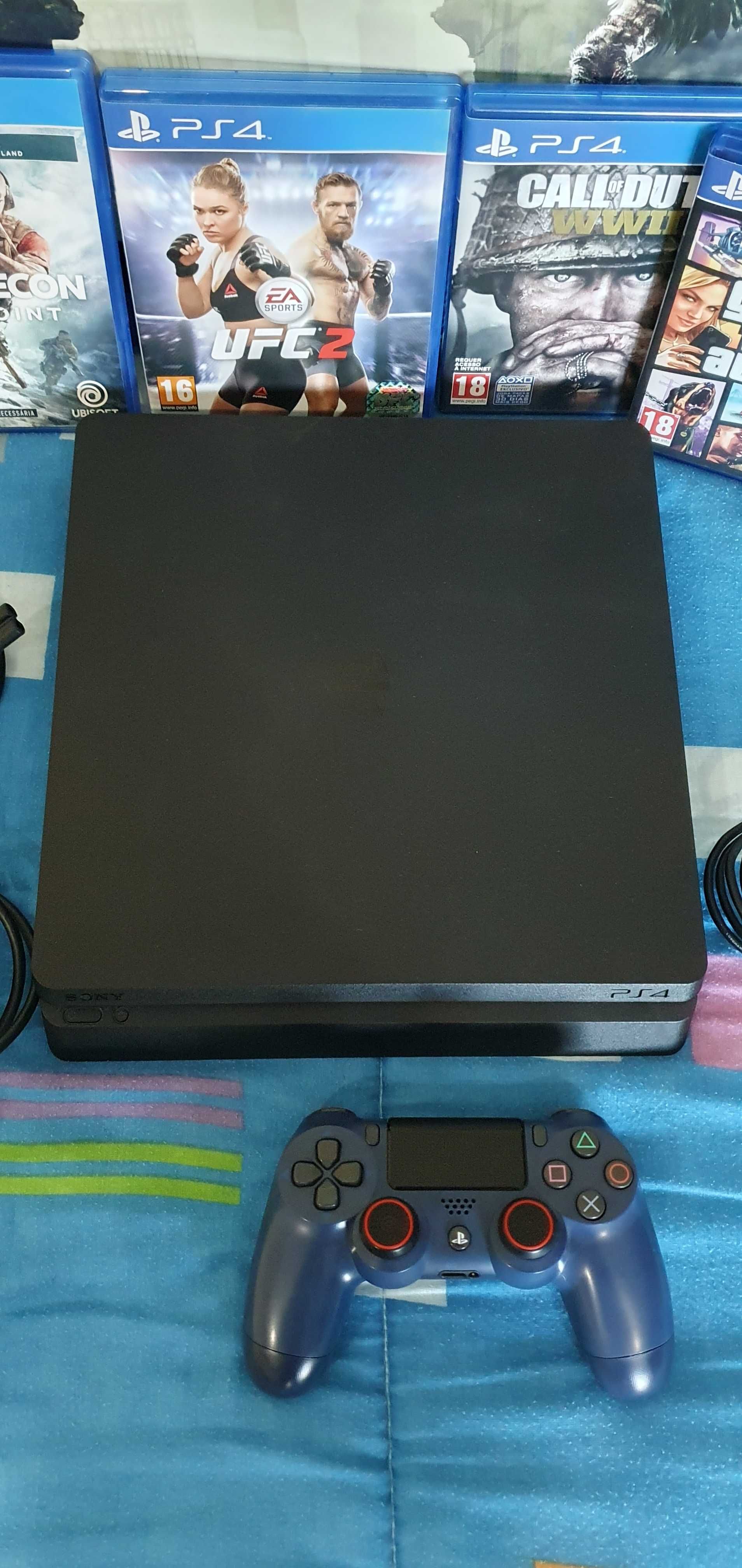 Ps4 slim 1Tb + 5 jogos