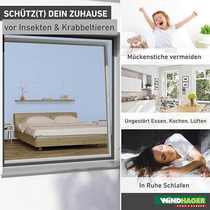 Windhager Fly Screen Expert moskitiera na okno max 120x100
