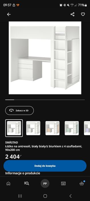 Łóżko piętrowe Ikea