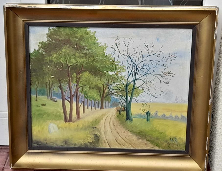 „Polna droga” obraz olejny, sygnowany