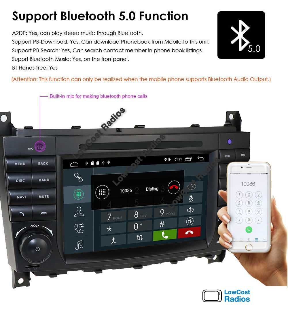 Auto Rádio GPS Mercedes Class C w203 (Android 12) 2004 a 2006