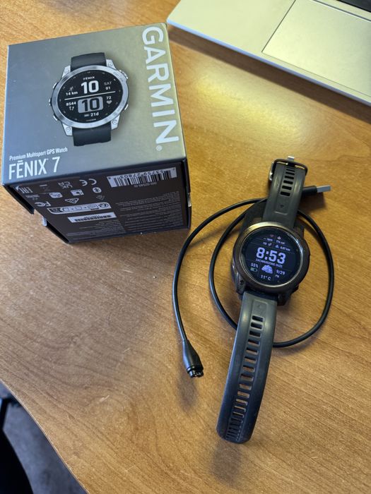 Zegarek sportowy Garmin Fenix 7 47mm srebrny jak nowy