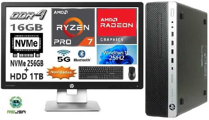 Pack Gaming G4+Lcd 22"P.|Ryzen.7.Pro 2700-3.2G|16G|256G+1TB|5G+BT|W11