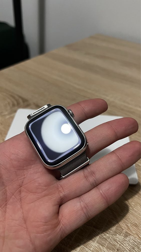 Apple watch 7 45mm szafir stainles steel cellular