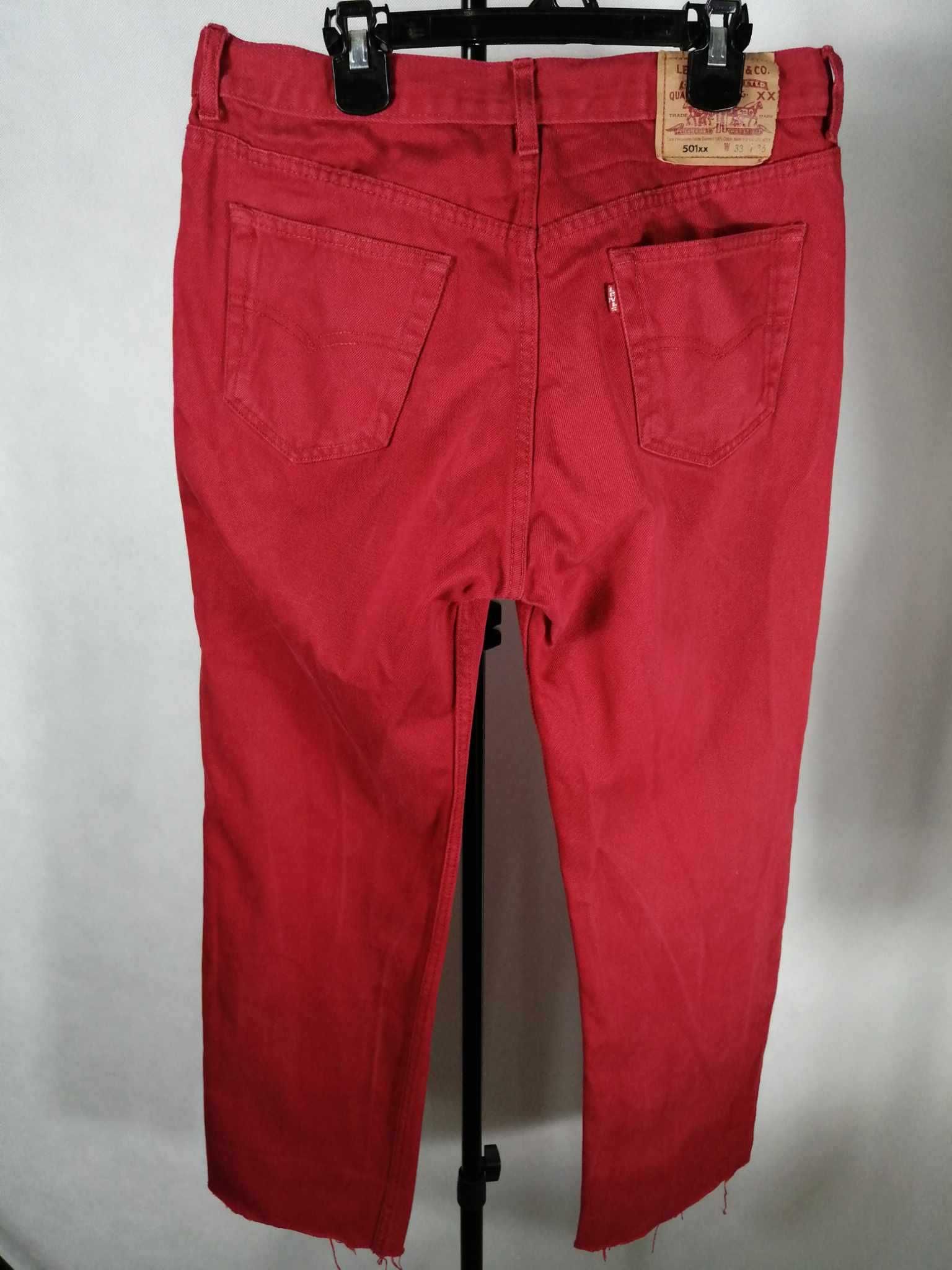 LEVIS 501xx Jeans Spodnie Męskie W33 Bawełna 100% Czerwone