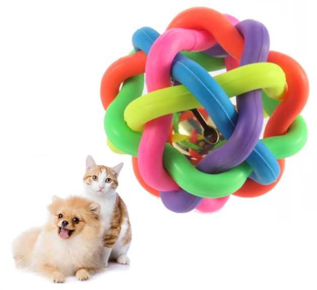 Zabawka dla psa gryzak gumowa piłka z dzwonkiem