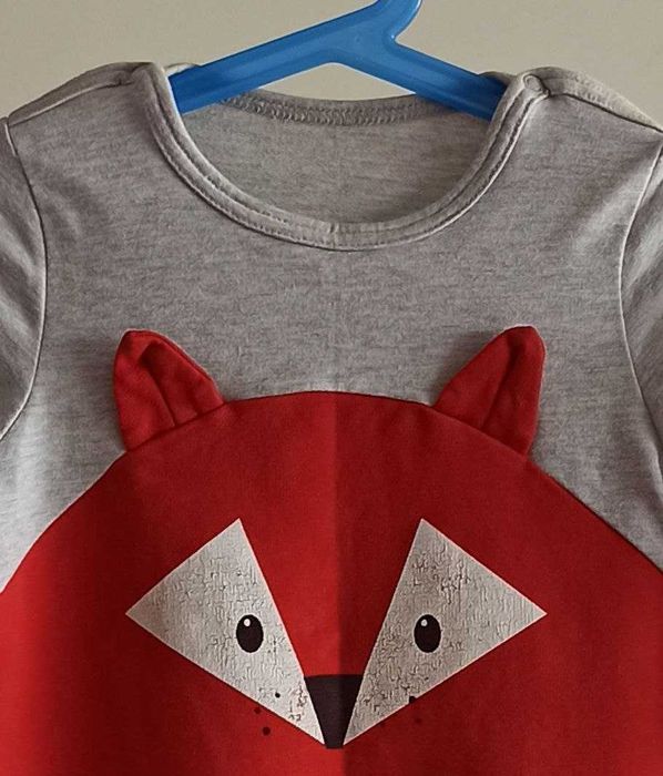 Dress made of cotton, polyester and lycra for a girl, like a fox