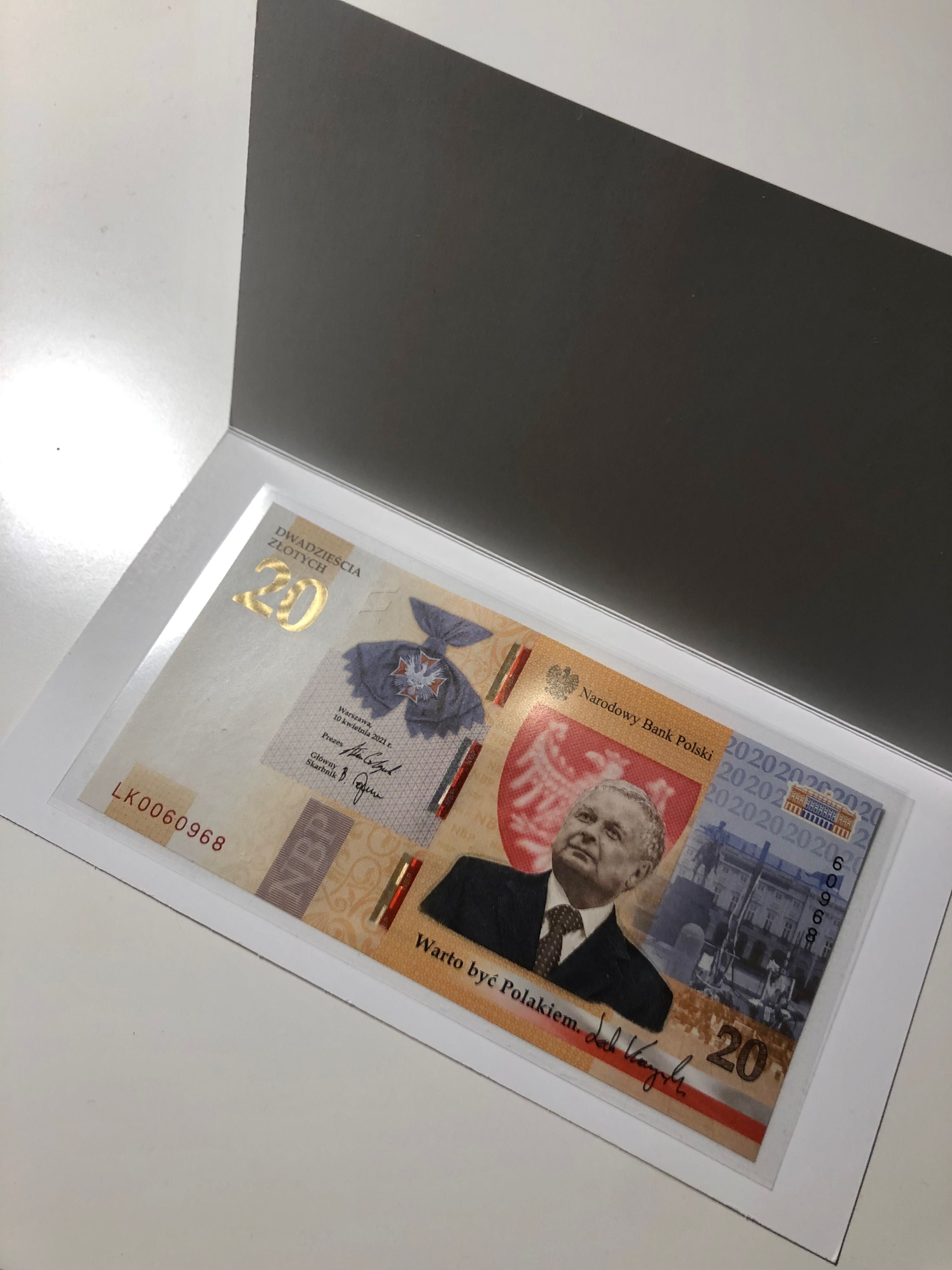Banknot kolekcjonerski 20zł Lech Kaczyński