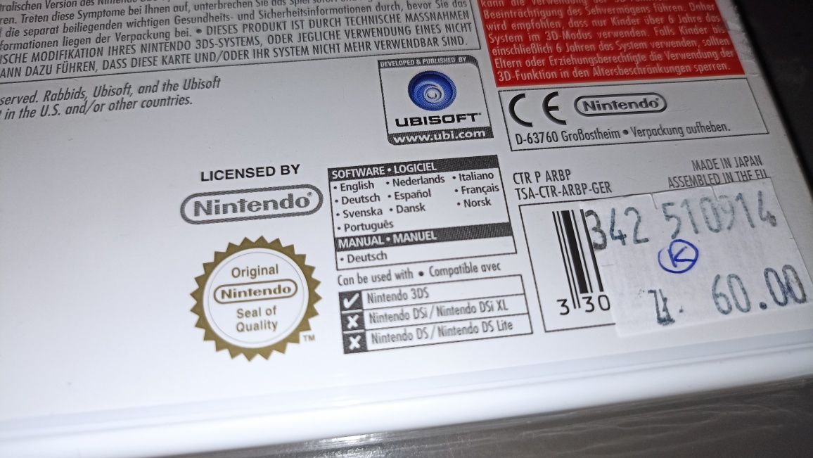 Rabbids 3D Nintendo 3DS (nowa) możliwa zamiana SKLEP