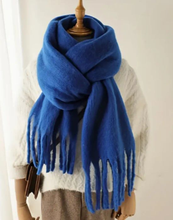 Niebieski Gruby szalik nowy idealny na prezent