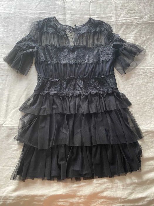 vestido preto zara tamanho s com rendas