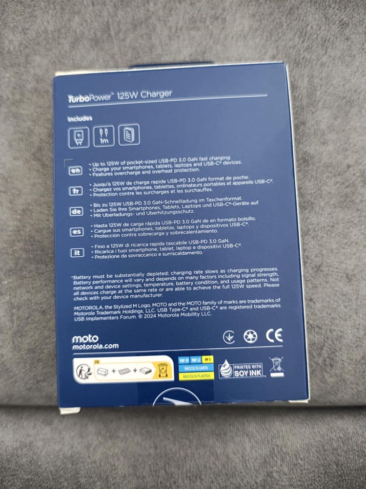 Nowa Ładowarka 125 W MOTOROLA TurboPower