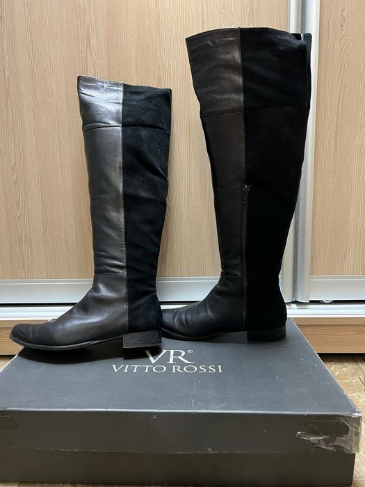 Жіночі шкіряні ботфорти