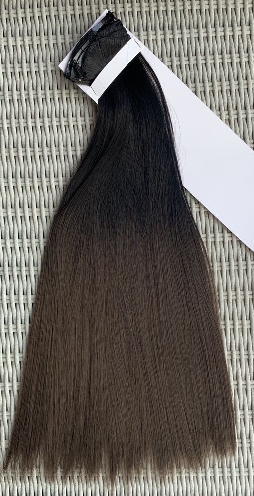 Premium Ultra włosy doczepiane, czarny / brąz / ombre /clip in,( 202 )