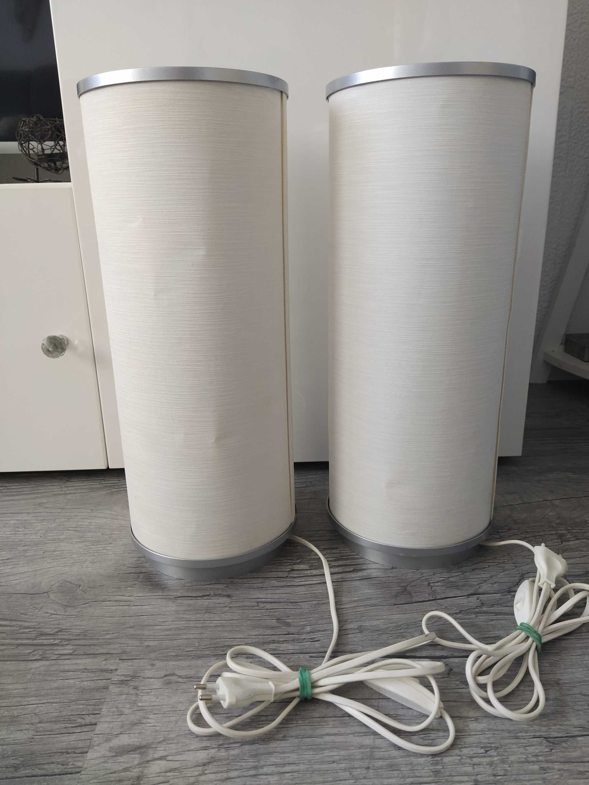 Lampa stołowa biało szara tuba IKEA VIDJA 48cm x 2szt.