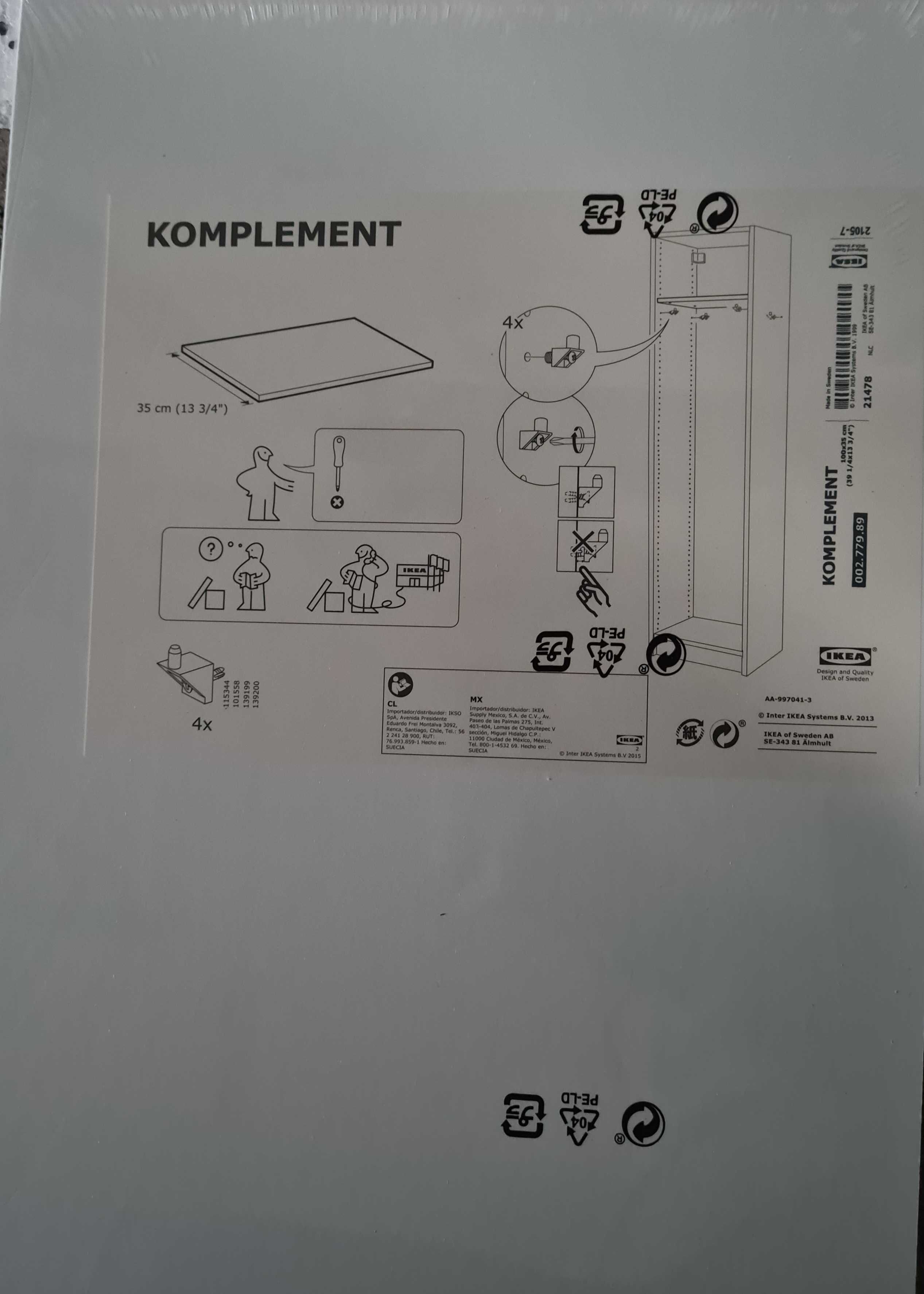 Półki - PAX komplement 2 szt. (100x35, 75x58)