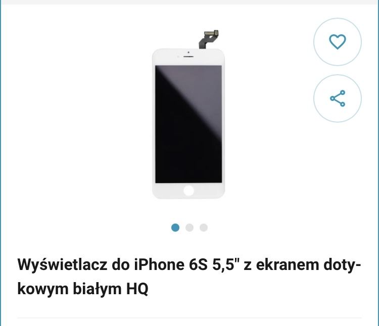 Wyświetlacz do iPhone 6s 5,5 “z ekranem dotykowym białym HQ