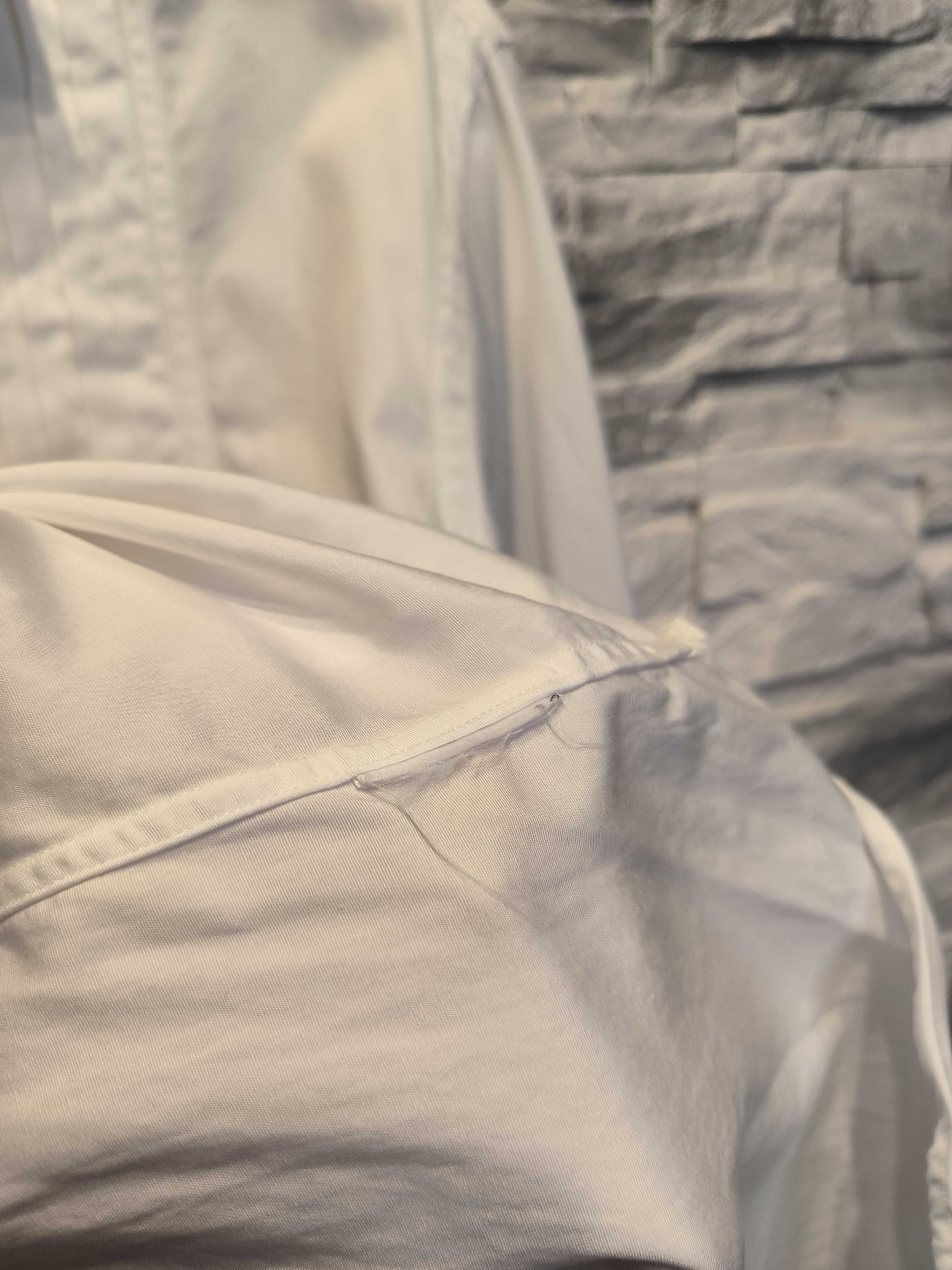 Koszula Biała Ralph Lauren Elegancka Spinki Długi Rękaw