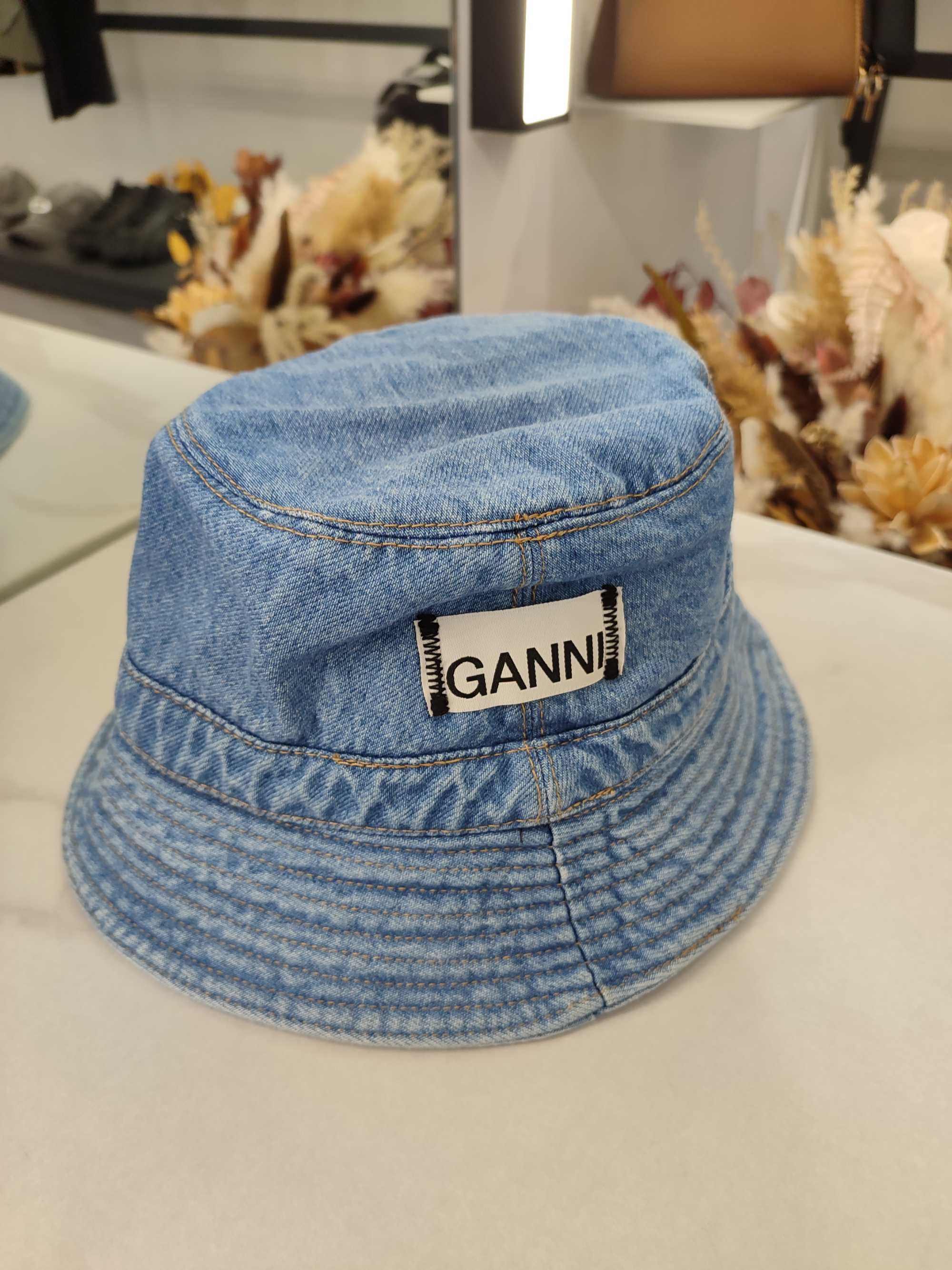 Панама GANNI Denim Bucket Hat Washed Indigo