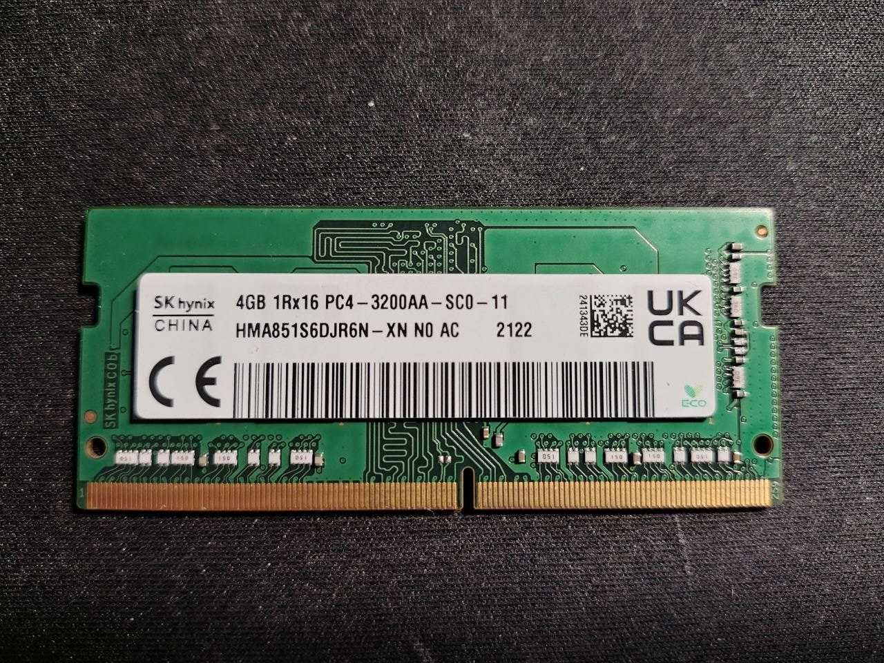 Оперативна память Hynix SODIMM DDR4 4G 1Rx16-3200AA-SC0-11. 2 х4 Гб