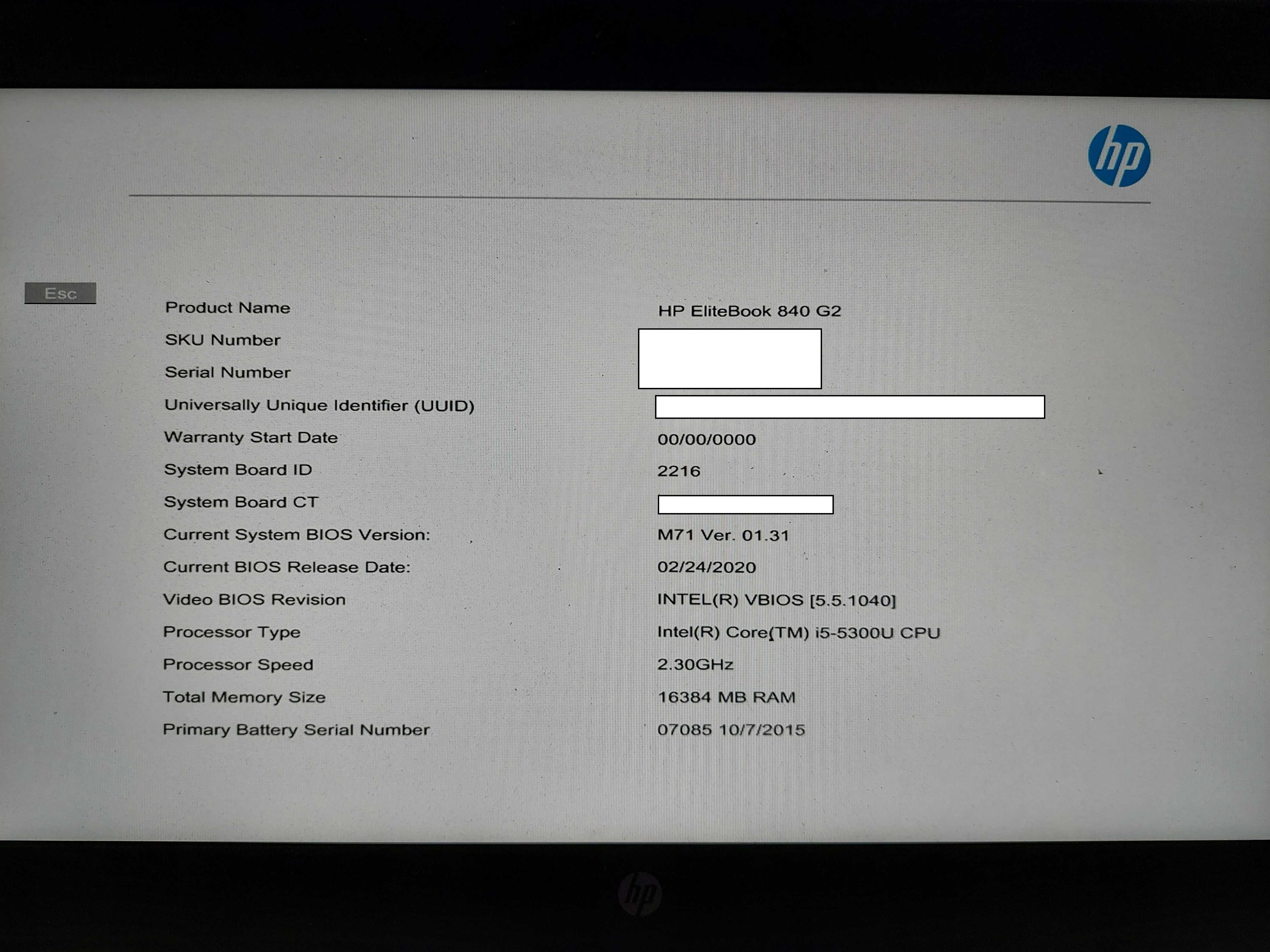 Laptop HP Probook 840 G2 Intel i5-5300U/16GB DDR3/480GB SSD