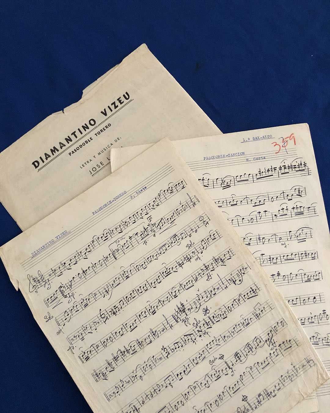 Partitura DIAMANTINO VISEU - PASODOBLE TORERO letra/música José Llata