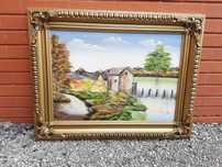 Quadro de paisagem ribeirinha