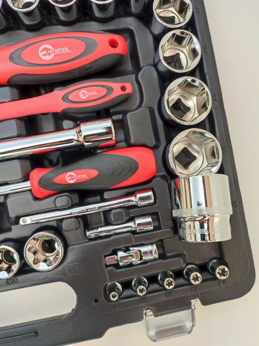 Набор инструментов Cr-V 1/2" и 1/4" 108 ед INTERTOOL ЕТ 6108  ТАЙВАНЬ