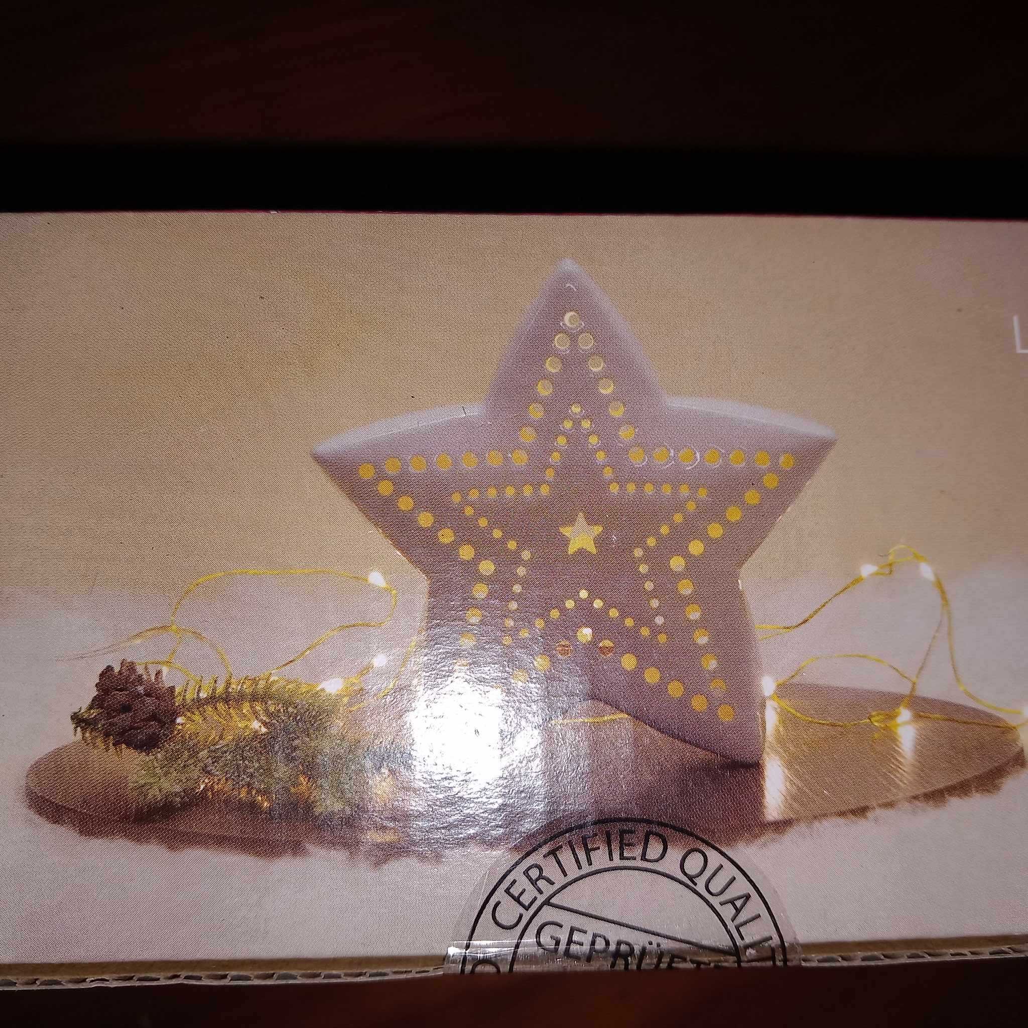 Estrela de Natal em cerâmica com LEDs NOVO