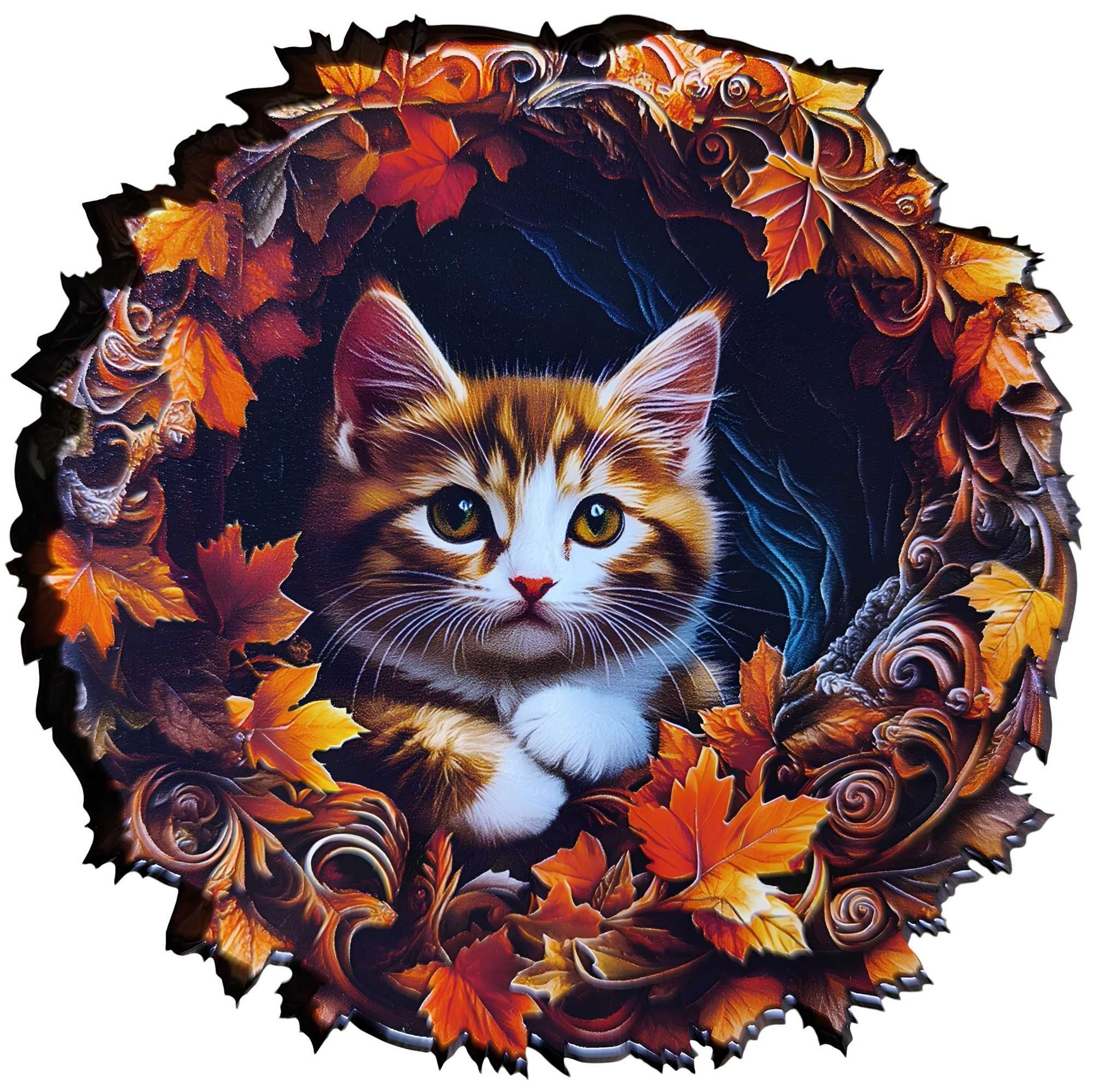 Puzzle Drewniane Kot Kotek Układanka Zwierzęta